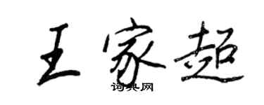 王正良王家超行書個性簽名怎么寫