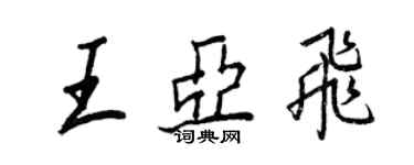 王正良王亞飛行書個性簽名怎么寫