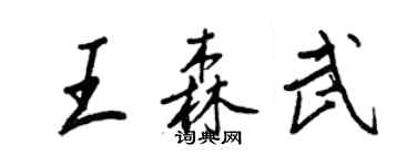 王正良王森武行書個性簽名怎么寫