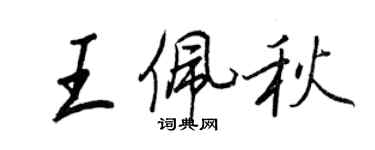 王正良王佩秋行書個性簽名怎么寫