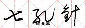 朱錫榮七孔針草書怎么寫