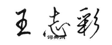 駱恆光王志彩行書個性簽名怎么寫