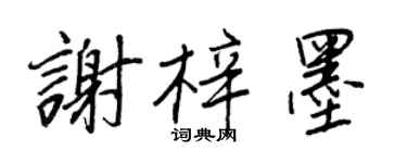 王正良謝梓墨行書個性簽名怎么寫