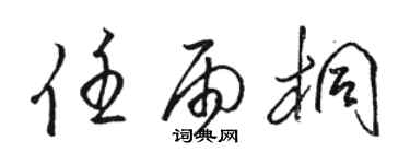 駱恆光任雨桐草書個性簽名怎么寫