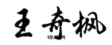 胡問遂王奇楓行書個性簽名怎么寫