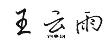 駱恆光王雲雨行書個性簽名怎么寫