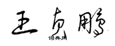 曾慶福王貞鵬草書個性簽名怎么寫