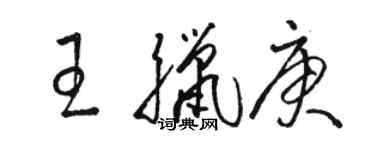 駱恆光王臘庚草書個性簽名怎么寫