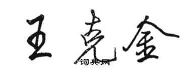 駱恆光王克金行書個性簽名怎么寫