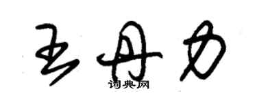 朱錫榮王丹力草書個性簽名怎么寫