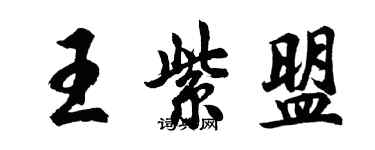 胡問遂王紫盟行書個性簽名怎么寫