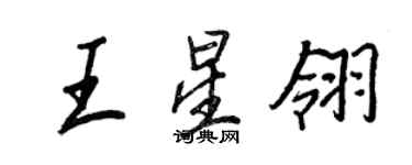 王正良王星翎行書個性簽名怎么寫