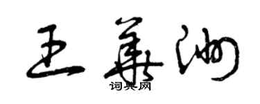 曾慶福王華洲草書個性簽名怎么寫