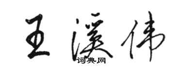 駱恆光王溪偉行書個性簽名怎么寫