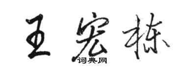 駱恆光王宏棟行書個性簽名怎么寫