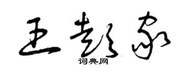 曾慶福王彭家草書個性簽名怎么寫