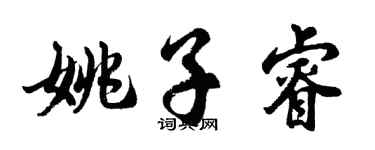 胡問遂姚子睿行書個性簽名怎么寫