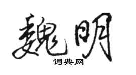 駱恆光魏明行書個性簽名怎么寫
