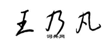 王正良王乃凡行書個性簽名怎么寫