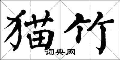 翁闓運貓竹楷書怎么寫