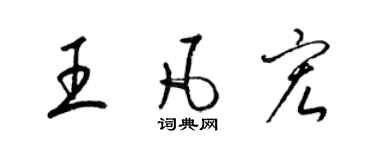 梁錦英王凡宏草書個性簽名怎么寫