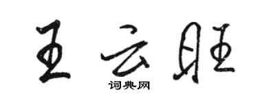 駱恆光王雲旺行書個性簽名怎么寫