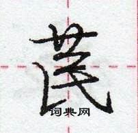 龐中華寫的硬筆行書苠