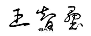 曾慶福王智壘草書個性簽名怎么寫