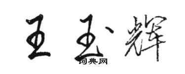 駱恆光王玉輝行書個性簽名怎么寫