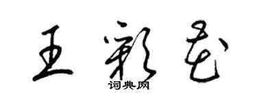 梁錦英王彩花草書個性簽名怎么寫