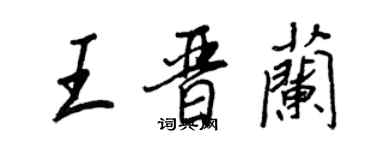 王正良王晉蘭行書個性簽名怎么寫