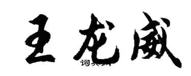胡問遂王龍威行書個性簽名怎么寫