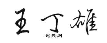 駱恆光王丁雄行書個性簽名怎么寫