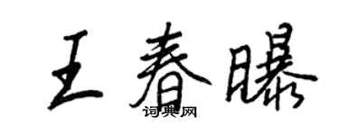 王正良王春曝行書個性簽名怎么寫