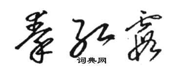 駱恆光秦紅霞草書個性簽名怎么寫