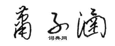 駱恆光蕭子涵草書個性簽名怎么寫