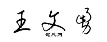 梁錦英王文勇草書個性簽名怎么寫