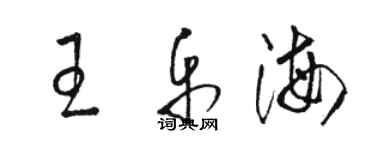 駱恆光王樂海草書個性簽名怎么寫