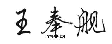 駱恆光王奉艦行書個性簽名怎么寫