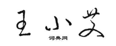 駱恆光王小艾草書個性簽名怎么寫