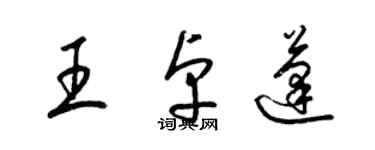 梁錦英王卓蓬草書個性簽名怎么寫