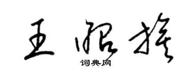 梁錦英王昭旗草書個性簽名怎么寫