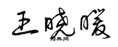 曾慶福王曉暖草書個性簽名怎么寫