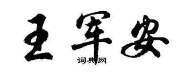 胡問遂王軍安行書個性簽名怎么寫