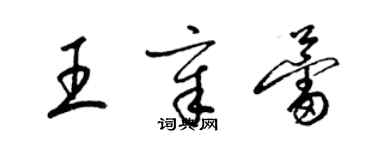 梁錦英王章蕾草書個性簽名怎么寫