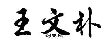 胡問遂王文朴行書個性簽名怎么寫