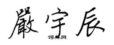 王正良嚴宇辰行書個性簽名怎么寫