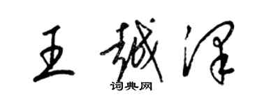 梁錦英王越澤草書個性簽名怎么寫