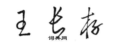 駱恆光王長存草書個性簽名怎么寫