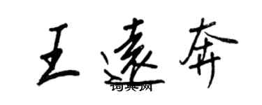 王正良王遠奔行書個性簽名怎么寫